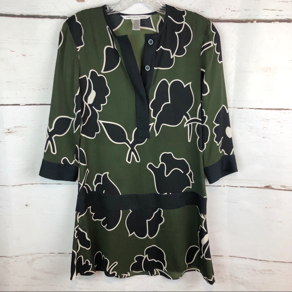 Diane von Furstenberg | Print Dress, Size 0, 100% silk